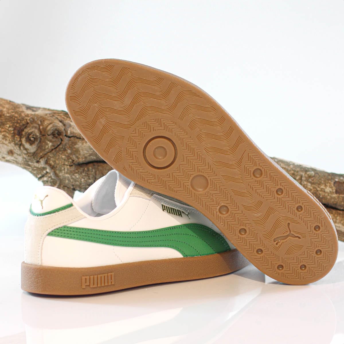 PUMA | Club II Era Sneakers | White-Archive Green-Gum | 9UK